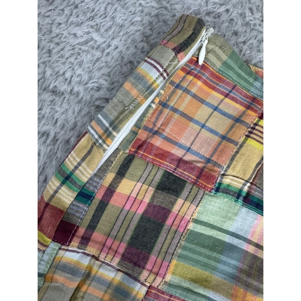 Castaway Nantucket Ali Womens Skirt Sz 0 Patchwork Madras Cotton Petite Classy - Picture 2 of 9